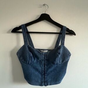 Miss Selfridge Denim Corset Crop Top (Size US 2)